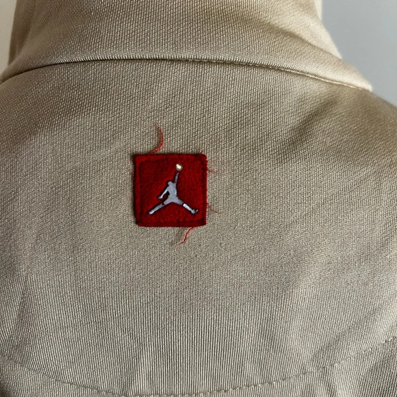 Jordan Vintage Y2K Full Zip Pockets Tan Dry-Fit Lined Track Jacket Womens L EUC - Picture 7 of 12